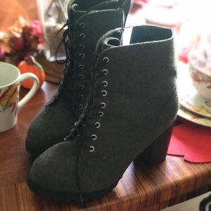 Lane Bryant Gray Heeled Booties Size 10W